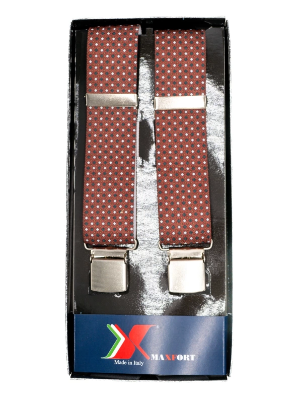 NARAMNICE ZA HLAČE Maxfort Fede tip X 130 cm širina 3,5 cm Quadro bordeaux