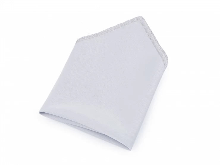 Žepni robec iz satena matte blue grey -ročno delo