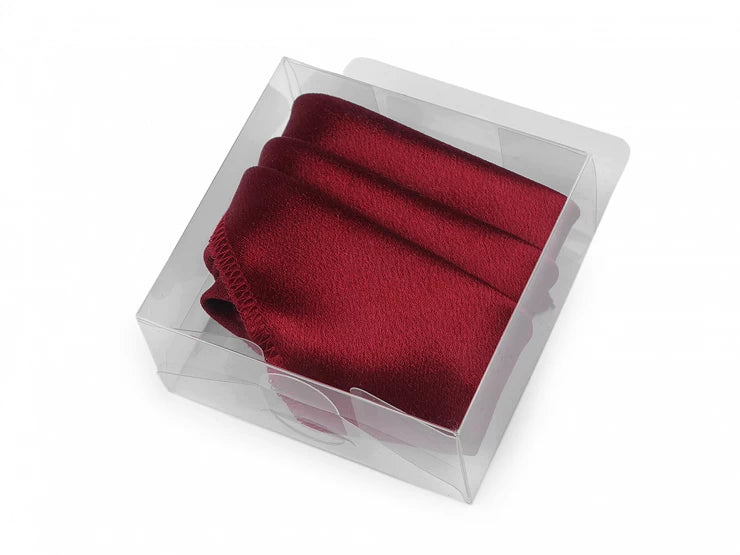 Žepni robec iz satena glossy bordeaux -ročno delo