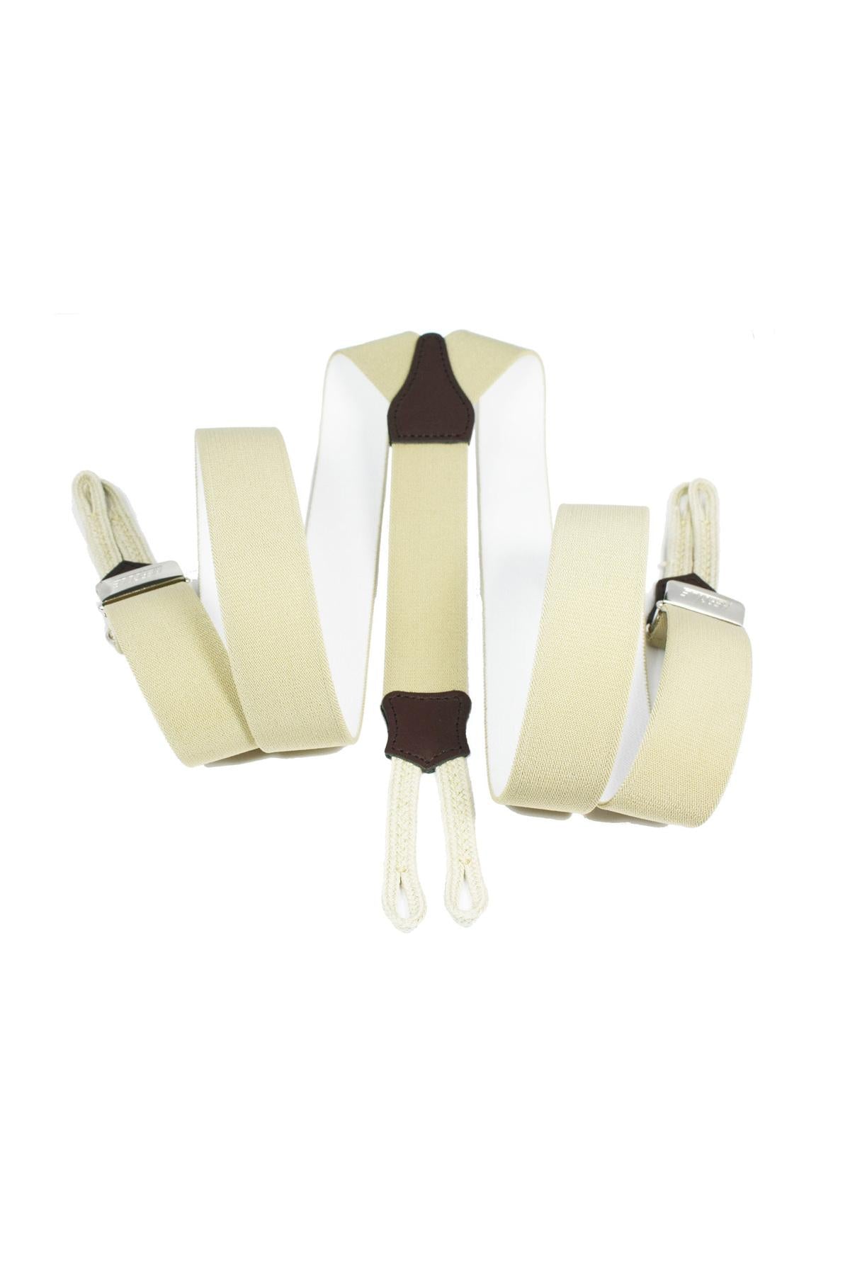 KLASIČNE NARAMNICE ZA HLAČE DON GAETANO beige tip Y dolžina 120 cm