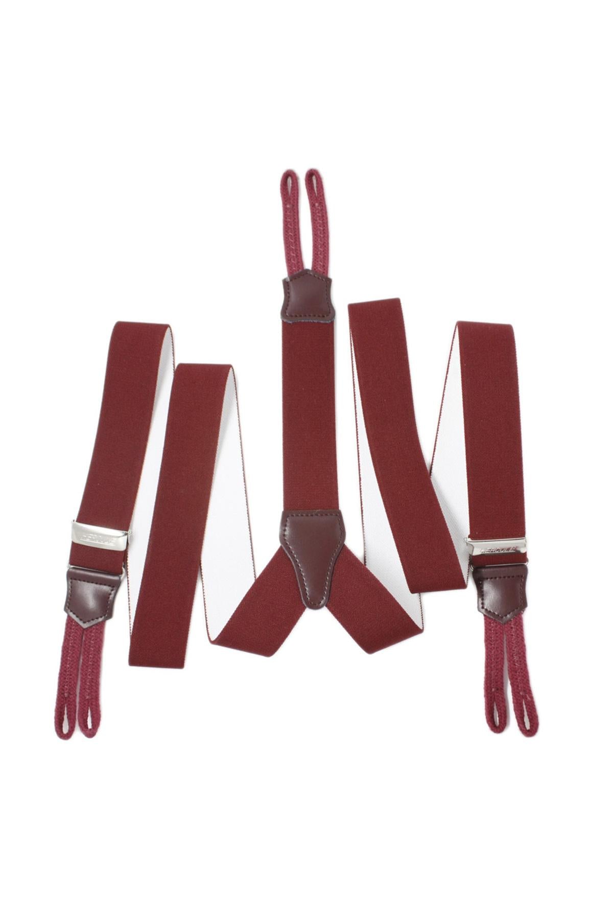 KLASIČNE NARAMNICE ZA HLAČE DON GAETANO bordeaux tip Y dolžina 120 cm
