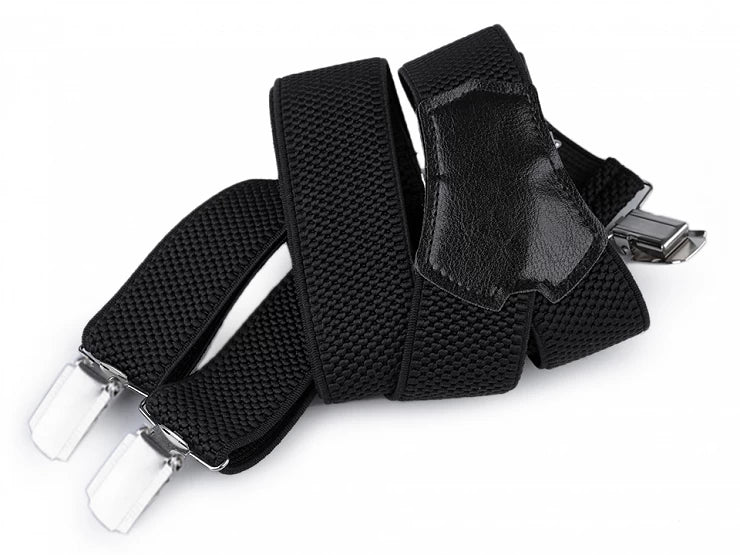 NARAMNICE ZA HLAČE Elastic črne tip Y dolžina 120 cm širina 3,5 cm