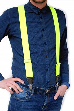 NARAMNICE ZA HLAČE neon oranžne tip Y dolžina 120 cm širina 4 cm