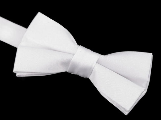 Children's bow tie, white, length 9 cm, width 4.5 cm