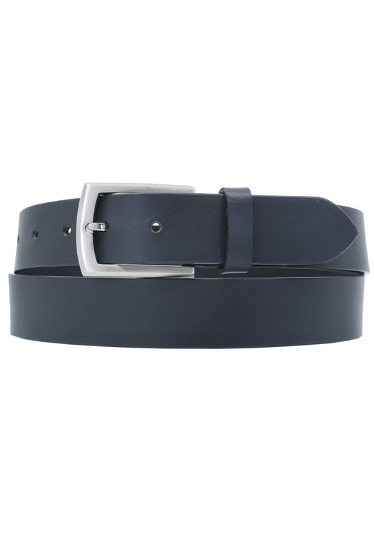 Black leather belt JCL 120 cm