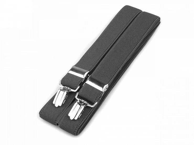 STRAPS FOR TROUSERS - dark gray type X 125 cm width 2.5 cm