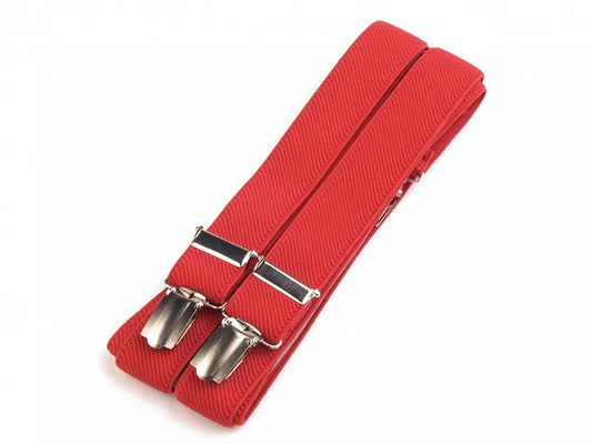 STRAPS FOR TROUSERS - red type X 125 cm width 2.5 cm