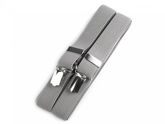 STRAPS FOR TROUSERS - light gray type X 125 cm width 2.5 cm