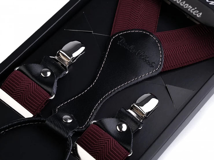 TROUSERS STRAPS LUXURY BOX RED type Y 110 cm