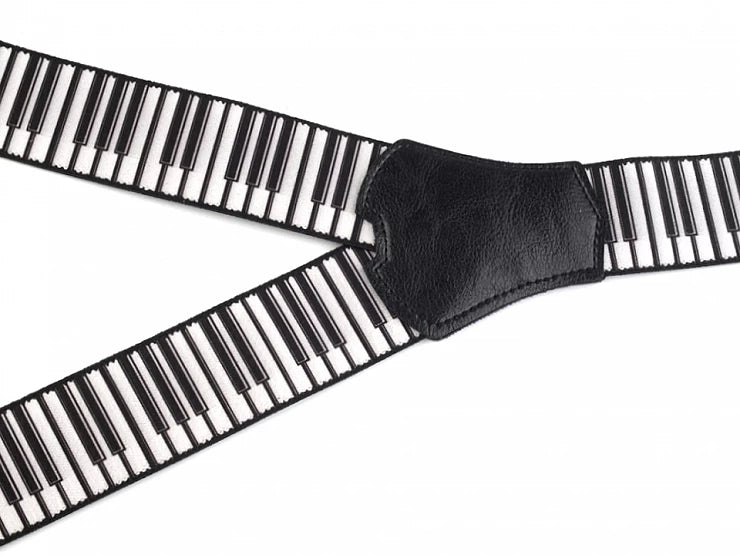 STRAPS FOR PANTS piano black type Y length 120 cm