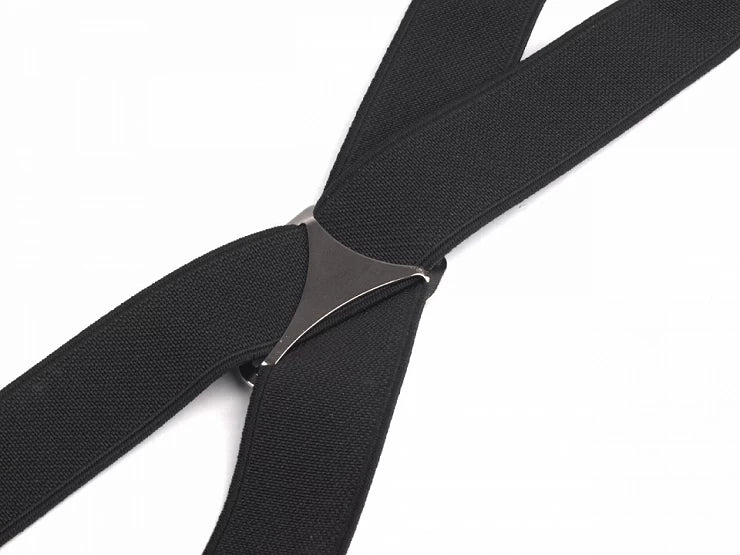 STRAPS FOR PANTS - black type X 125 cm width 3.5 cm