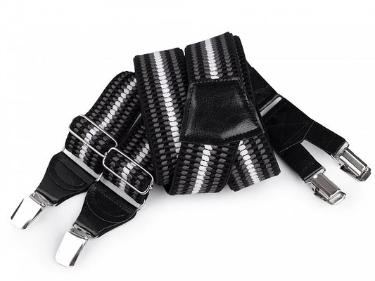 STRAPS FOR PANTS M11/2 black gray white type Y length 120 cm width 4 cm