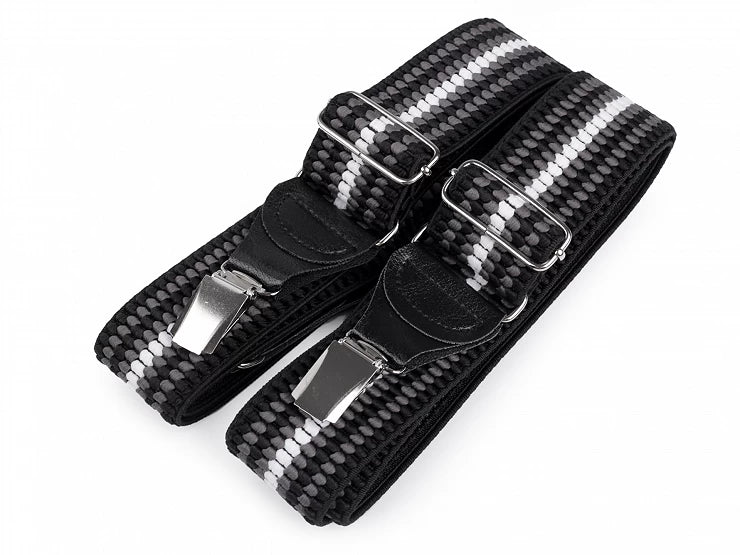 STRAPS FOR PANTS M11/2 black gray white type Y length 120 cm width 4 cm