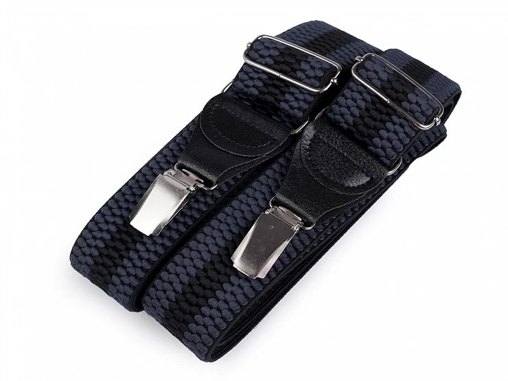 STRAPS FOR PANTS M11/2 blue with black stripe type Y length 120 cm width 4 cm