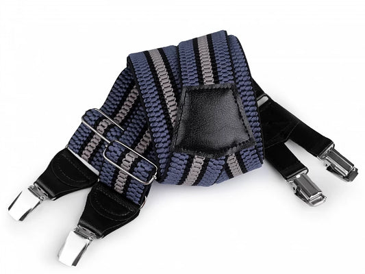 STRAPS FOR PANTS M11/2 blue with gray line type Y length 120 cm width 4 cm