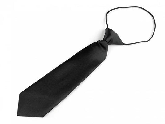 Black children's tie, length 26 cm, width 7 cm